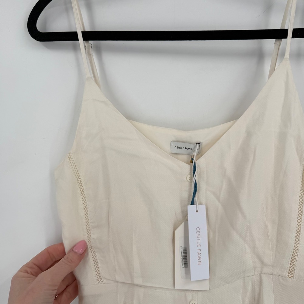NWT Gentle Fawn Midi Dress Womens 2 White Ruffle Lace Boho Cottagecore Ivory - Picture 7 of 16